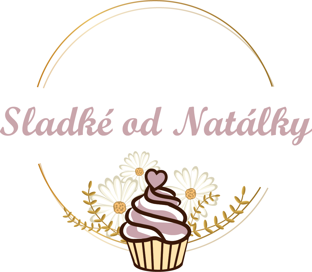 Logo Sladké od Natálky s dortíkem a květinami
